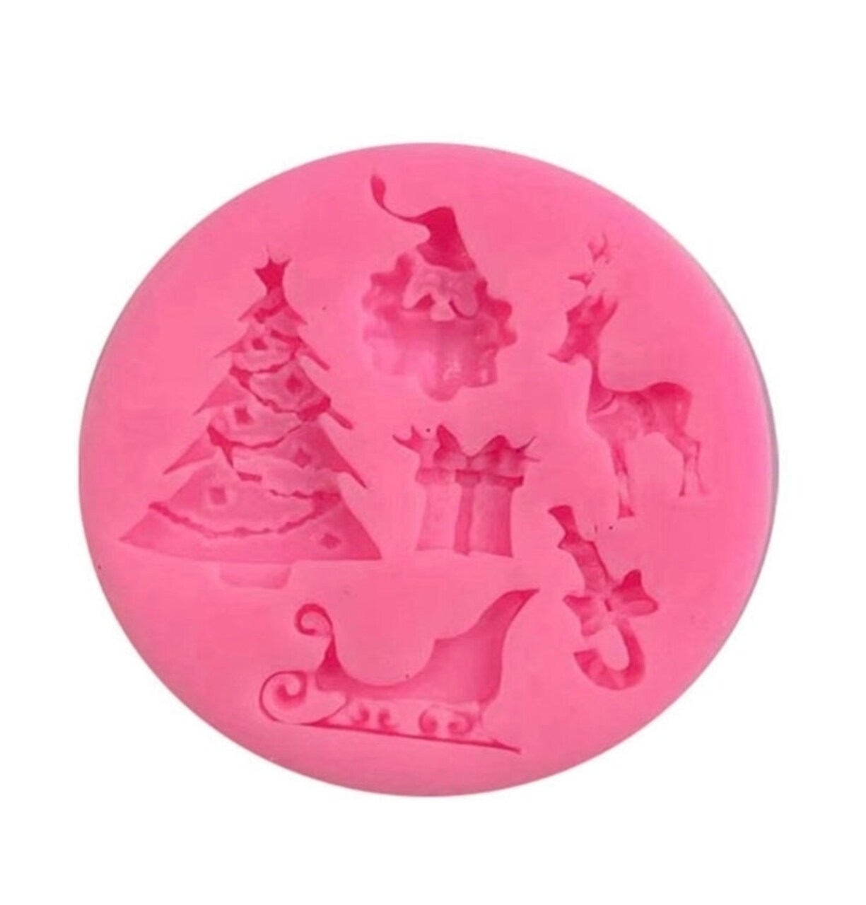 Christmas Fondant & Chocolate Mold – Tree, Santa, Sleigh & Reindeer
